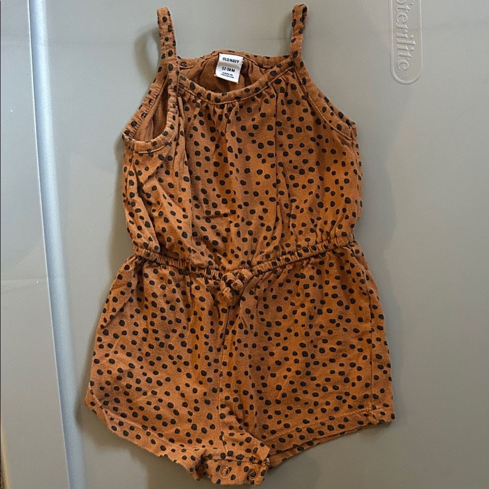 Old Navy Brown Polka Dot Kids Romper